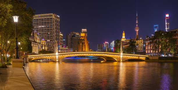 外滩老建筑夜景,高清大图