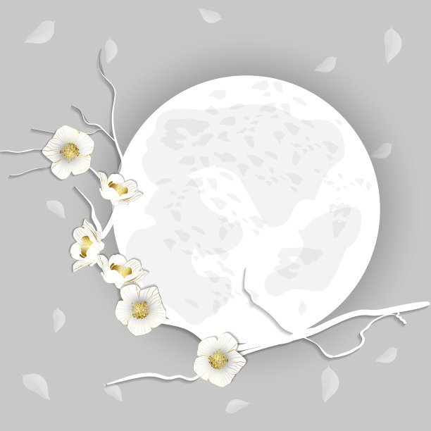 月亮樱花海报