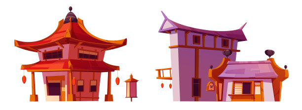 中国传统卡通建筑元素