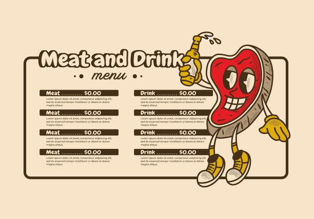 新鲜牛排宣传单页西餐厅美食海报