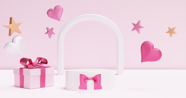 粉色心形拱门