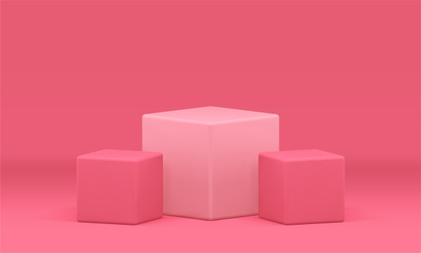 粉色方块3d产品展示c4d场景
