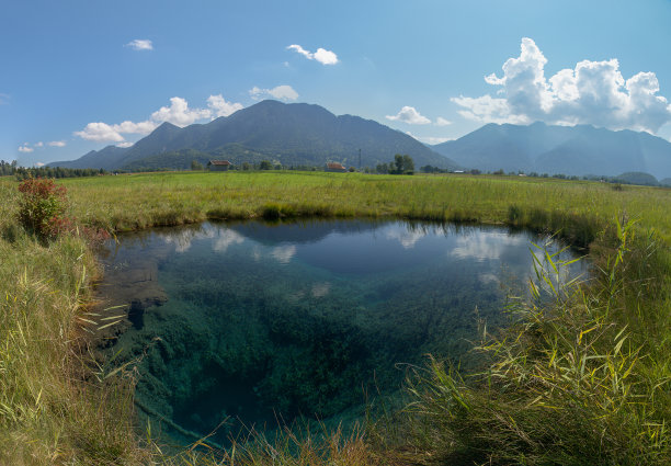 森林里的湖水