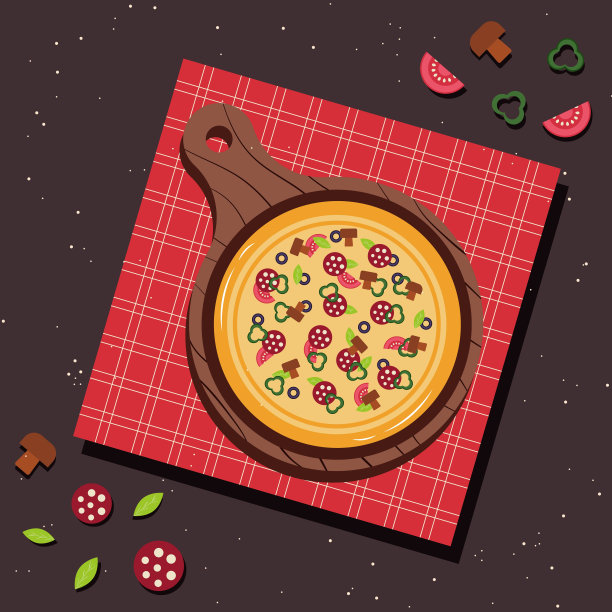 披萨快餐banner插画素材