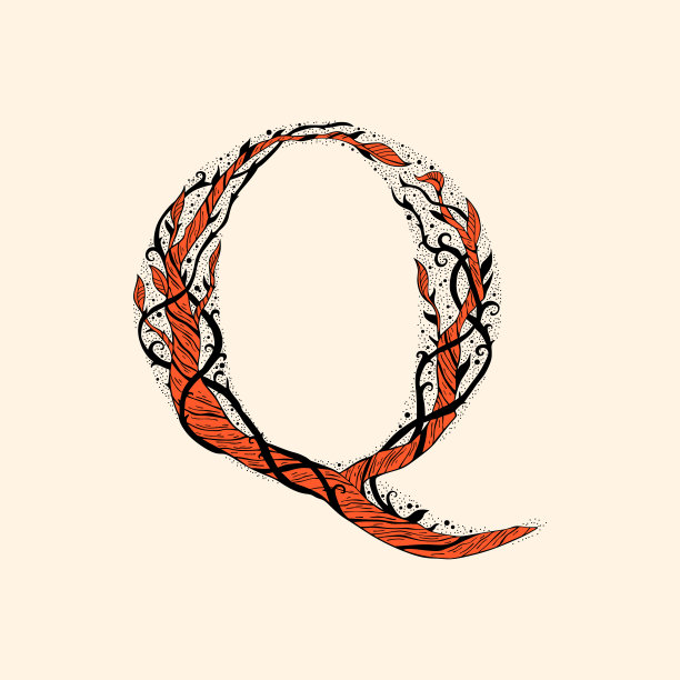 q英文设计logo