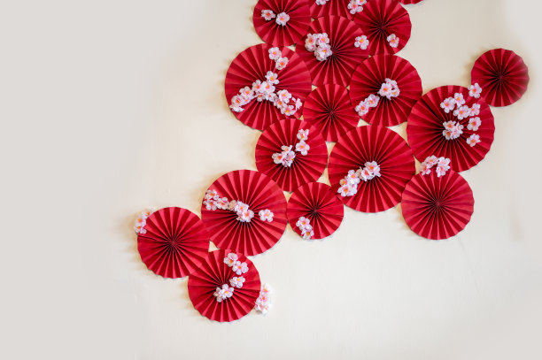 花卉纹折扇