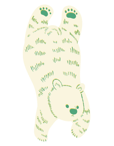 矢量动物可爱的白熊简笔画