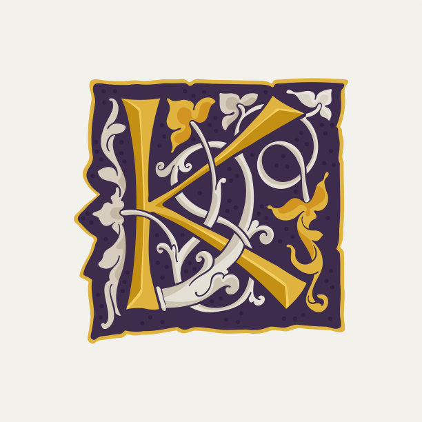 k字母古典logo