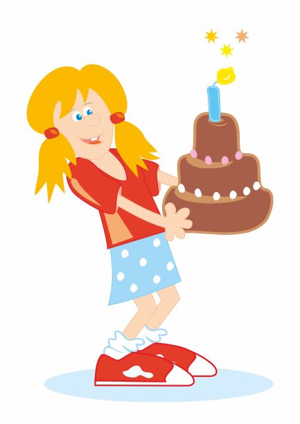 女人用蛋糕和蜡烛庆祝生日