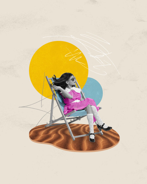 小清新插画暑假旅行创意海报