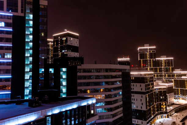 摩天楼夜景近景