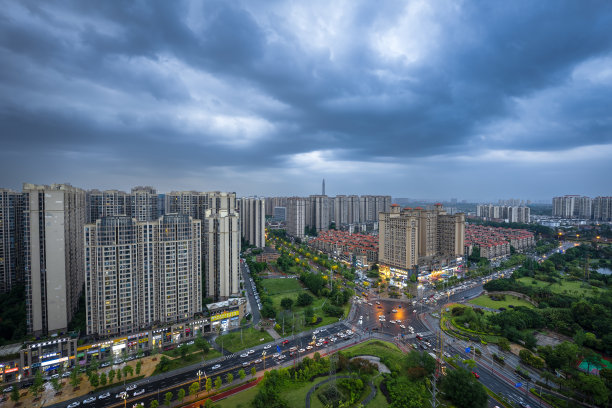 俯瞰成都市中区夜景