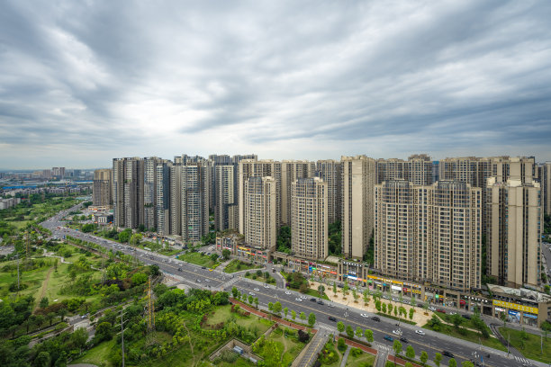 俯瞰成都市中区夜景