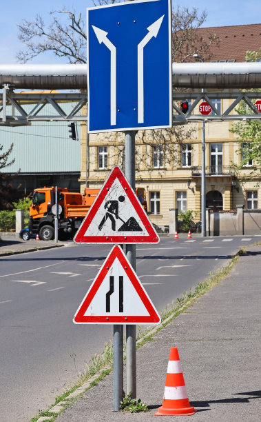外国交通图标 施工指示牌标识