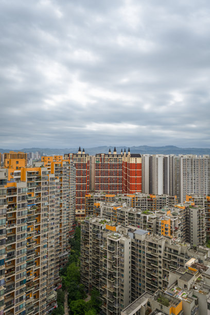 俯瞰成都市中区夜景