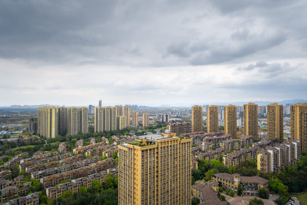 俯瞰成都市中区夜景