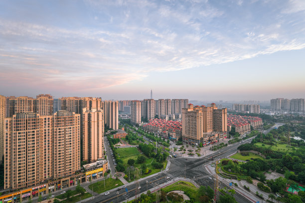 成都黄昏夕阳夜景