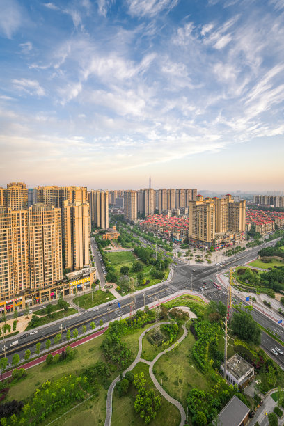 成都黄昏夕阳夜景