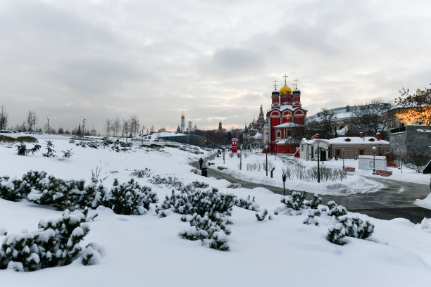 俄罗斯风格 建筑 白雪