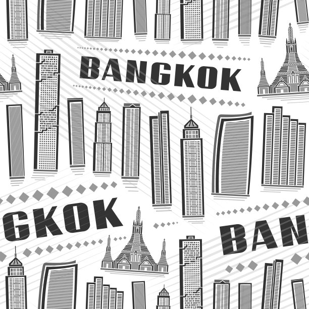 曼谷天际线海报设计