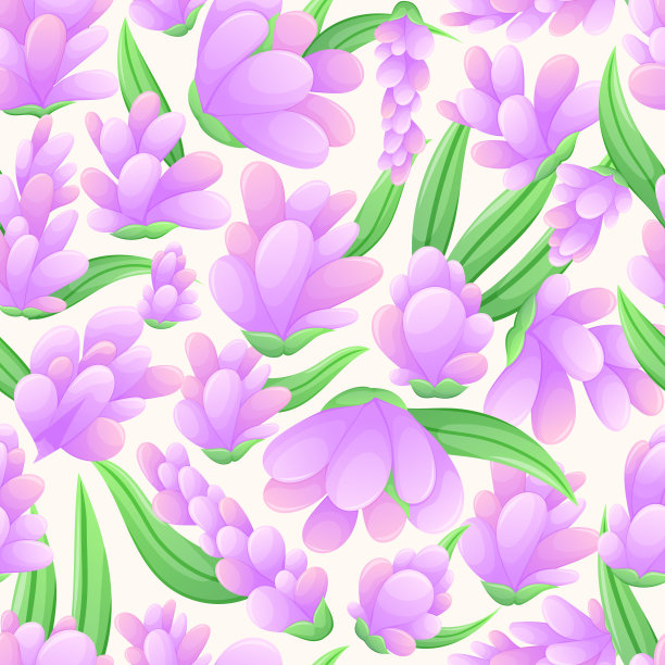 紫色薰衣草卡通背景素材