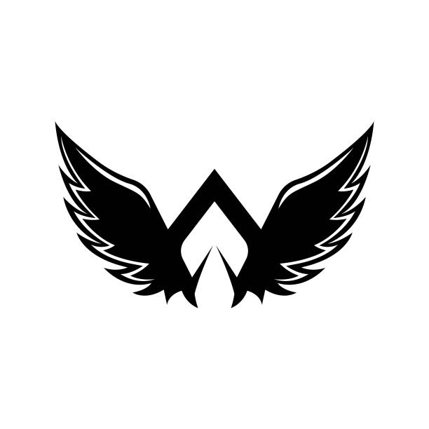 w字母翅膀飞翔logo设计