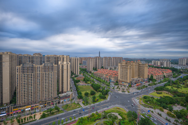 成都黄昏夕阳夜景