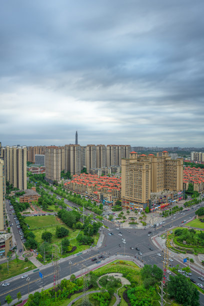 俯瞰成都市中区夜景