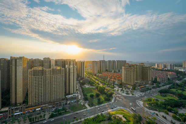 俯瞰成都市中区夜景