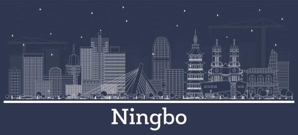宁波地标城市轮廓
