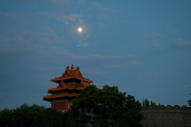 夕阳,晚霞,景山,夏天