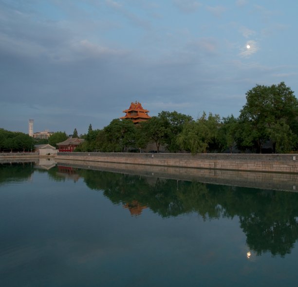 夕阳,晚霞,景山,夏天