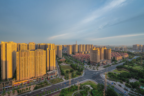 成都黄昏夕阳夜景