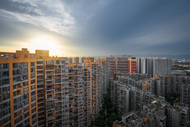 成都黄昏夕阳夜景