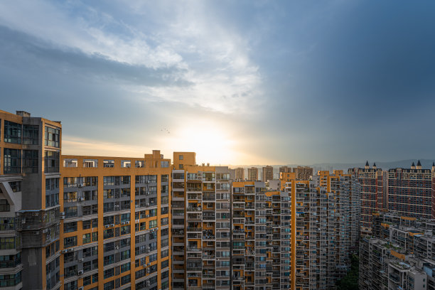 成都黄昏夕阳夜景