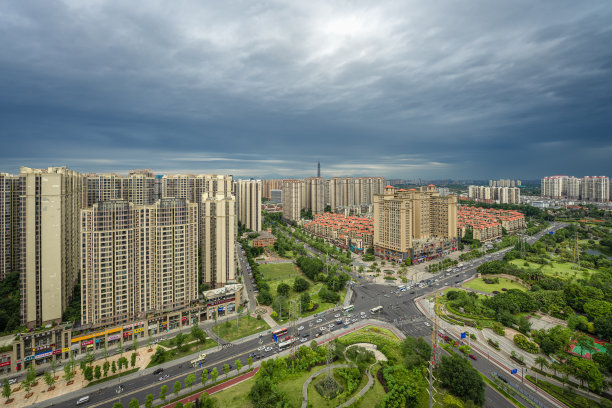 成都黄昏夕阳夜景