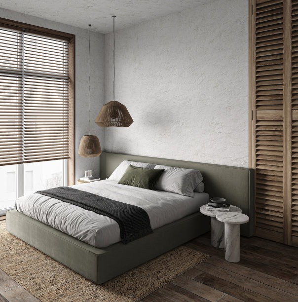 新中式卧室模型效果图