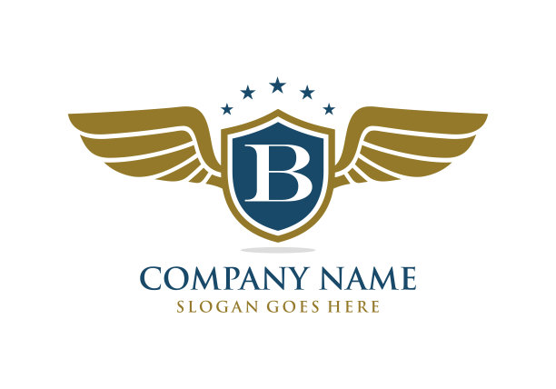 b字母logo设计,翅膀b标志