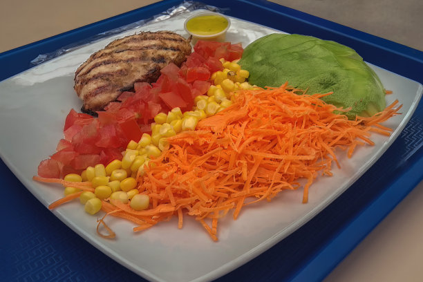 蔬菜沙拉拼盘俯拍