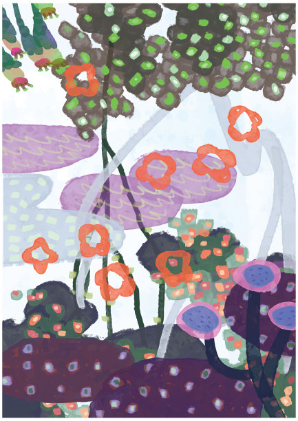 植物花卉矢量风景挂画装饰画
