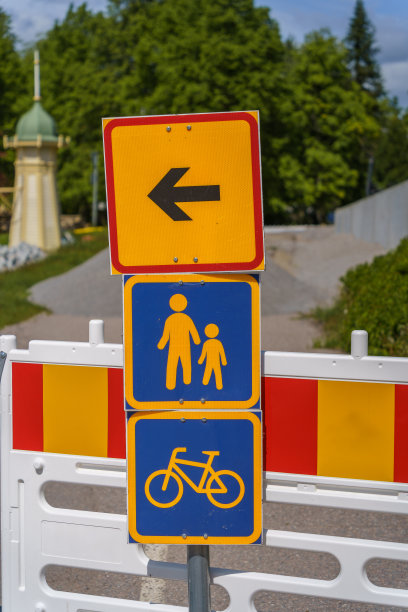 外国交通图标 施工指示牌标识