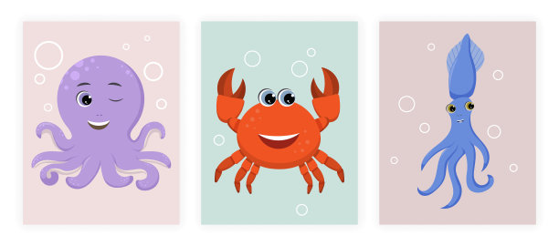 螃蟹海报设计素材