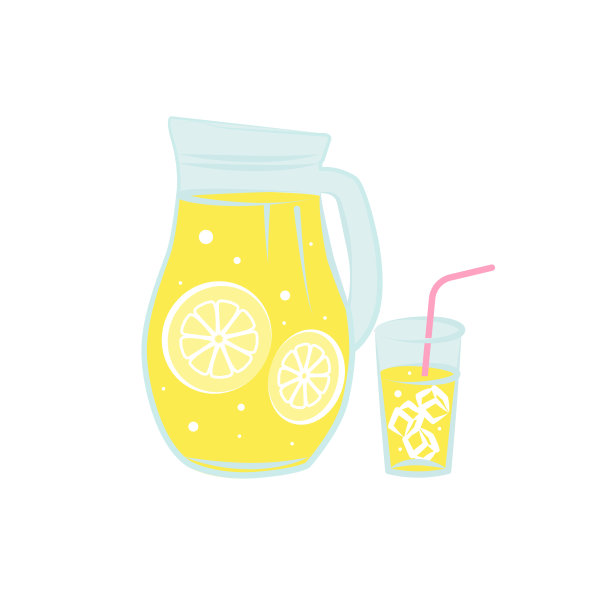清凉冰块柠檬夏日小元素设计