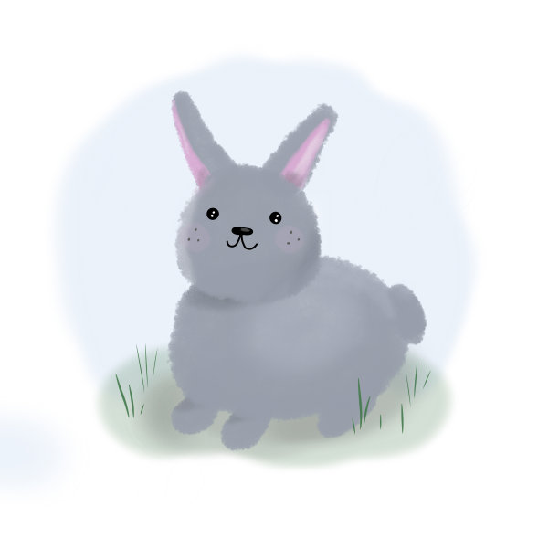灰色兔子贴纸贺卡