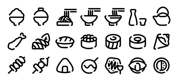 日式风格装饰元素图标icon