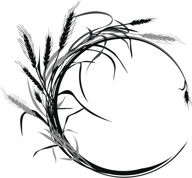 麦穗圆形花纹图案