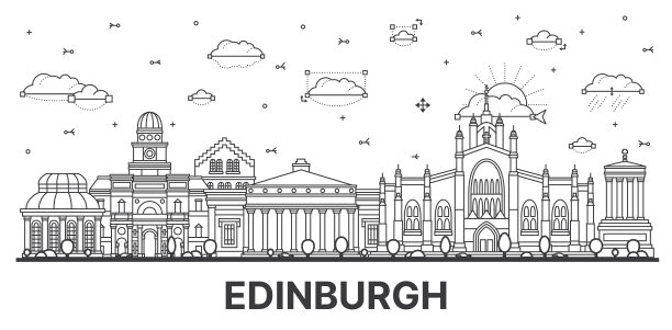 苏格兰城市线描