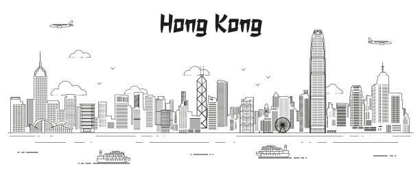 香港建筑简笔画