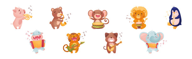 猴子,可爱的,管弦乐队