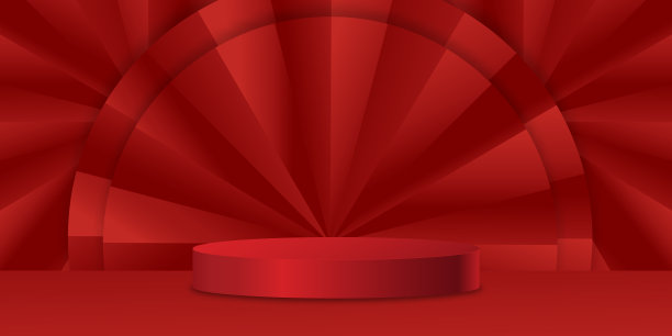 红色背景 新年舞台背景